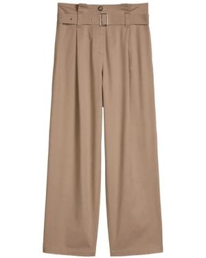 Marc O' Polo Belted Woven Trousers - Natural