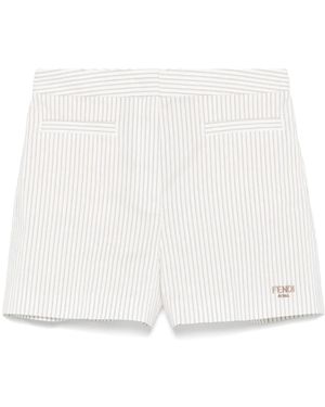 Fendi Striped Shorts - White