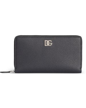 Dolce & Gabbana Calfskin Wallet With Logo - Gray