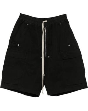 Rick Owens Cargobela Drawstring-Waist Cargo Shorts - Black