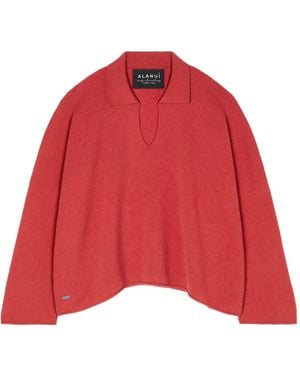 Alanui Pullover Mit Poloshirtkragen - Rot