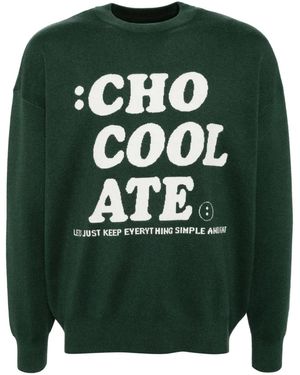 Chocoolate Logo-Print Long-Sleeved Jumper - Green