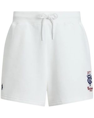 Polo Ralph Lauren Wimbledon Embroidered Shorts - White