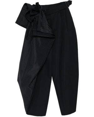 Juun.J Stripe Panelled Trousers - Black
