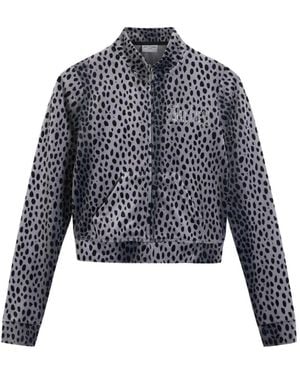 Juicy Couture Cheetah-Print Velour Sweatshirt - Blue