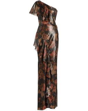 Ralph Lauren One-Shoulder Ruffled-Detail Maxi Dress - Black