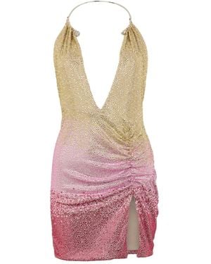 Philipp Plein Open-Back Mini Dress - Pink