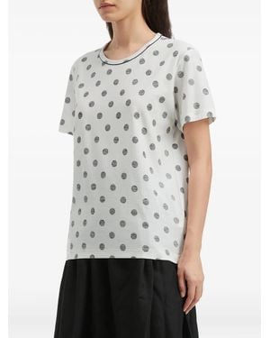 Y's Yohji Yamamoto Polka Dot-Pattern T-Shirt - Gray