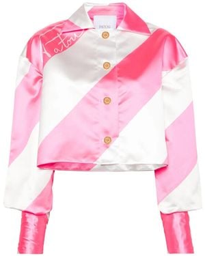 Patou Veste Zippée À Rayures Diagonales - Rose
