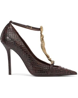 Roberto Cavalli Zapatos De Tacón Con Motivo De Serpiente - Blanco