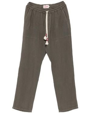 MC2 Saint Barth Drawstring-Waist Linen Trousers - Grey