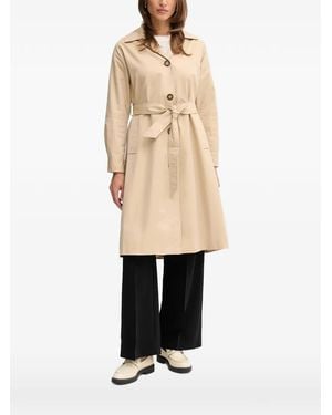 Pedro Del Hierro Madrid Button-Up Trench Coat - Natural