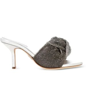 Rodo Crystal-embellished Heeled Court Shoes - White