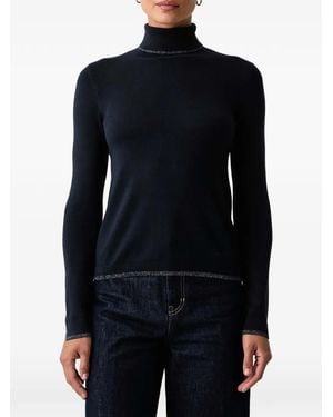Liu Jo Pull À Col Roulé Et Bordures En Lurex - Blue