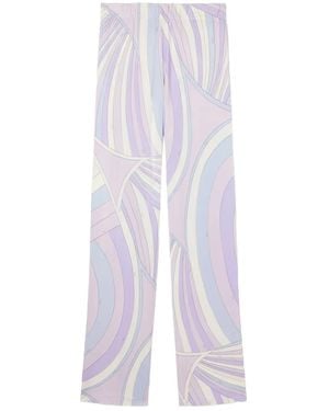 PUCCI Schlaghose mit Iride-Print - Weiß