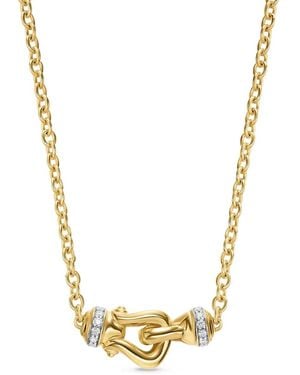 David Yurman 18Kt Petite Buckle Gelbgoldhalskette Mit Diamanten - Mettallic