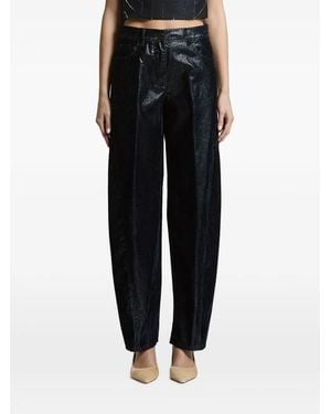 Peserico Metallic-Effect Pleated Trousers - Black