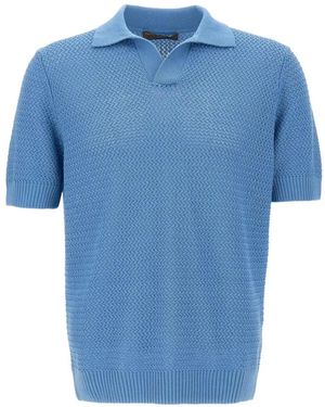 FILIPPO DE LAURENTIIS Textured T-Shirt - Blue
