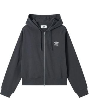 Izzue Embroidered Zip-Up Jacket - Black