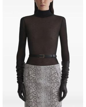 Mugler Turtleneck Top - Black