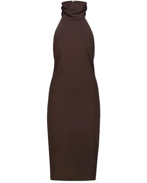 DR. HOPE Halterneck Backless Dress - Brown