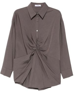 ELEH Knot-Detail Long-Sleeve Shirt - Brown