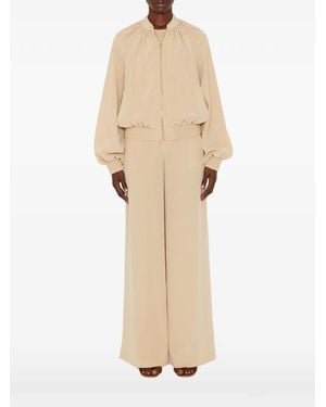 JOSEPH Mira Zip-Up Bomber Jacket - Natural