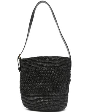 Manebí Raffia Shoulder Bag - Black