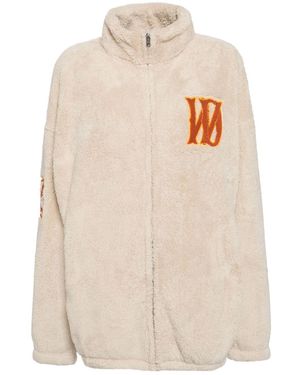 we11done Boucle Logo Fleece Jacket - Natural