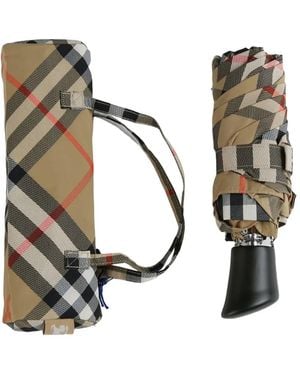 Burberry Checked Umbrella - Natural