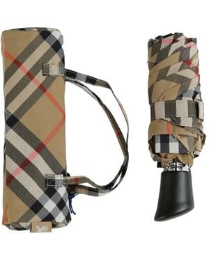 Burberry Checked Umbrella - Natural