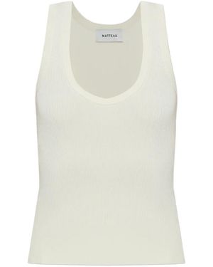 Matteau Débardeur En Maille À Design Côtelé - White