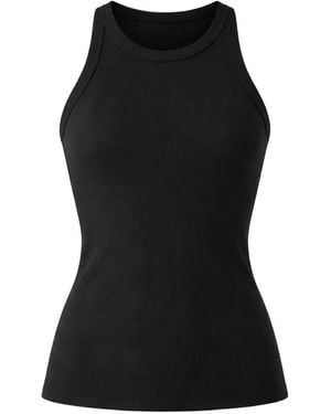 Patrick Assaraf Ribbed Tank Top - Black