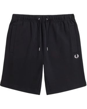 Fred Perry Drawstring Logo Shorts - Black
