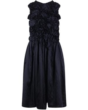 Comme des Garçons Ruffled-Detail Midi Dress - Blue