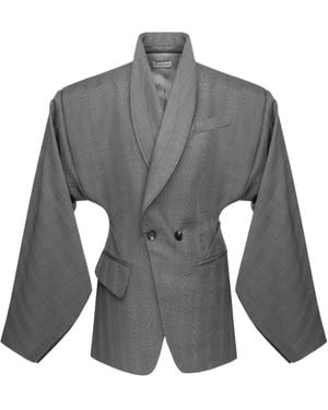 Situationist Shawl-Lapel Blazer - Grey