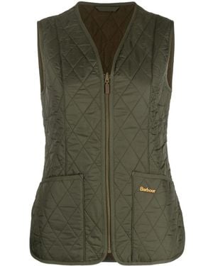 Barbour Vネック キルティングジレ - グリーン