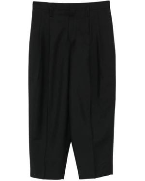 Jil Sander Pantalon Plissé À Coupe Courte - Black