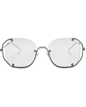 Emporio Armani Sonnenbrille Mit Geometrischem Gestell - Grau
