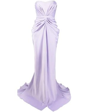 Ana Radu Ruched Strapless Gown - Purple