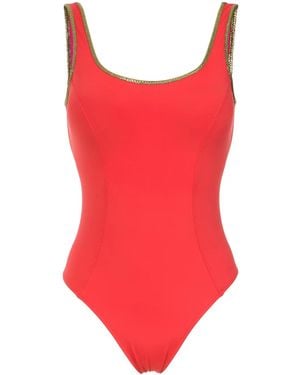 Amir Slama Tone Trimming Swimsuit - Red
