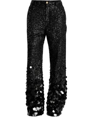 DARKPARK Sequin-Embellished Paillette-Hem Trousers - Black