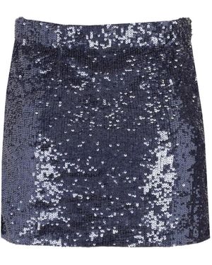 P.A.R.O.S.H. Mini-Rok Verfraaid Met Pailletten - Blauw