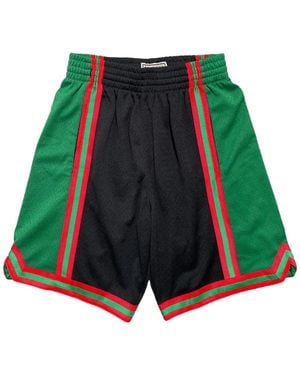 Mitchell & Ness Swingman Colour-Block Mesh Shorts - Red