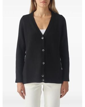 Gran Sasso V-Neck Button-Up Cardigan - Black