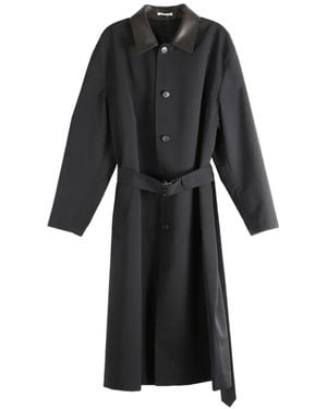 AURALEE Manteau En Laine Et En Toile - Black