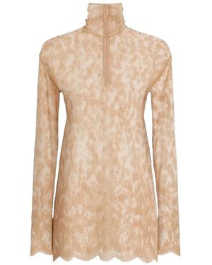 Dolce & Gabbana Chantilly Lace Blouse - Natural