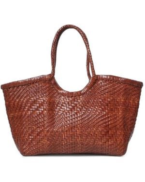 Dragon Diffusion Nantucket Optical Woven-Leather Tote Bag - Brown