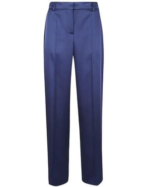 Stella McCartney Pressed-Crease Satin Trousers - Blue
