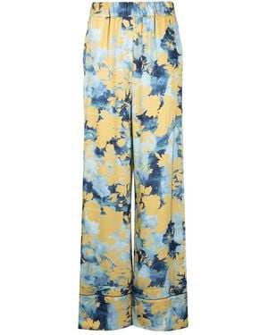 Off-White c/o Virgil Abloh Rmd Flower-Print Wide-Leg Trousers - Blue